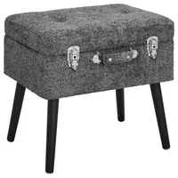 Xora Hocker, Grau, Holz, Textil, Kiefer, massiv, rechteckig, 50x46x35 cm, erweiterbar (Typenauswahl), Stauraum, Wohnzimmer, Hocker, Sitzhocker