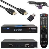 Octagon SFX6008 IP Full HD IP-Receiver mit 300Mbit/s WLAN Stick (Linux E2 & Define OS, 1080p, H.265, HDMI 1.4b, USB 2.0, WLAN, LAN, Sat to IP Client Support, NONIC HDMI-Kabel, Set-Top-Box, Schwarz)