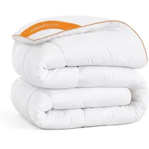 songmics home Bettdecke, 240 x 220 cm mit 8 Schlaufen, wolkenweiß