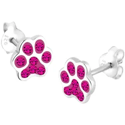 Elli Pfoten Tier Hund Kristalle 925 Silber Pink Damen 