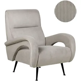 Beliani Sessel SVALOV Cord 75 x 75 x 75 cm Grau