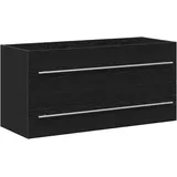vidaXL Waschbeckenunterschrank Schwarz Eichen-Optik 100x38,5x48 cm