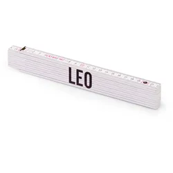Personalisierter Zollstock | Metrie 2m Block 52 | mit männlichen Namen Name: Leo