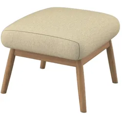 Polsterhocker FLEXLUX "Padova", beige (sandy beige), B:56cm H:36cm T:44cm, 100% Polyester, Hocker, Fußhocker für Ohrensessel, Fuß Eiche