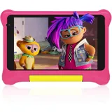 Cheerjoy Kinder Tablet 7 Zoll, Android 12 Tablets für Kinder, 2GB RAM 32 GB ROM 128 GB Erweiterung, Elternkontrolle, Vorinstallierte Software, Dual-Kamera, Android Learning Tablet Mit Tasche(Rosa)