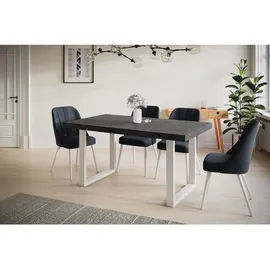 alpi möbel LOFT-U 180-280 x 77 x 90 cm dunkelgrau/weiß