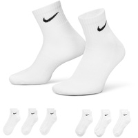 Nike Everyday Cushioned Trainings-Knöchelsocken White/Black 42-46