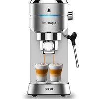 SOGO Human Technology CAF-SS-7600 Espressomaschine Silber 1450W mit Milchaufschäumdüse