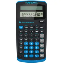 Texas Instruments TI-30 ECO RS Schulrechner, Technisch-Wissenschaftlich (Einzeiliges 10-stelliges Display, Solarbetrieb) Schwarz