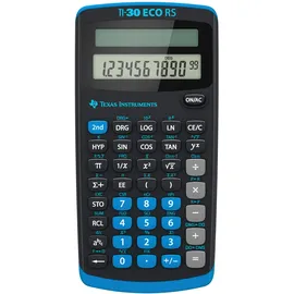 Texas Instruments TI-30 ECO RS Schulrechner, Technisch-Wissenschaftlich (Einzeiliges 10-stelliges Display, Solarbetrieb) Schwarz