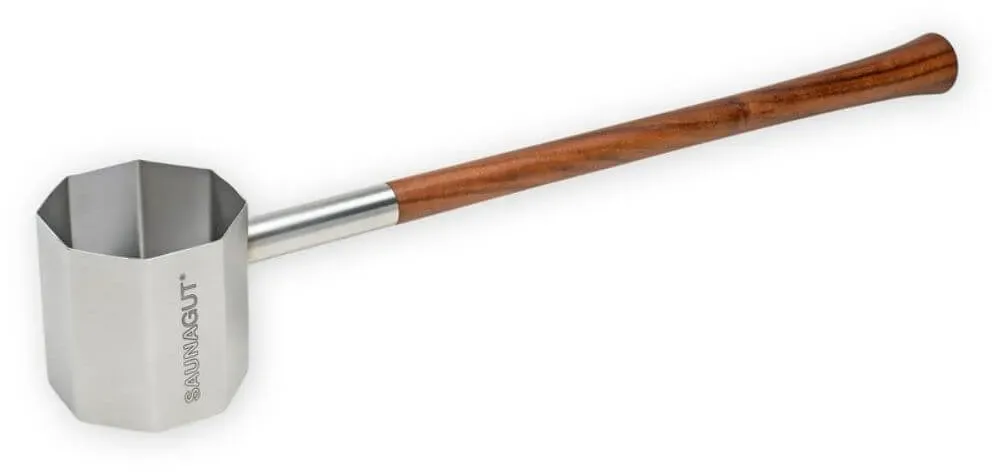 Saunakelle OCTAGON mit Griff aus Nussbaum