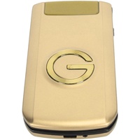 G9000 2G Klapphandy für Senioren, Entsperrtes GSM Handy mit Großer Taste, Lautem Ton, Dual SIM, Blendender Lichteffekt (Gold)