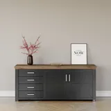 Set One by Musterring Sideboard York Dekor Graphit / Eiche