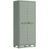 Keter Planet Outdoor Kunststoffschrank, hoch, jadegrün, 80 x 44 x 182 cm, inkl. 4 höhenverstellbaren Böden mit je 30kg Tragkraft, für drinnen und draußen geeignet, UV- und wasserbeständig