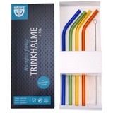 Gräwe Trinkhalm-Set 5-TLG, Hartglas, bunt