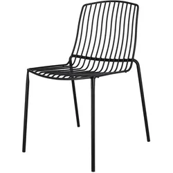 Mori Outdoor Stuhl aus Stahl schwarz ohne Armlehnen