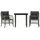 vidaXL 3-tlg. Bistro-Set mit Kissen Grau Poly Rattan