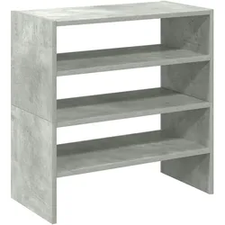 vidaXL Schuhregale 2 Stk. Stapelbar Betongrau 60x30x30,5 cm