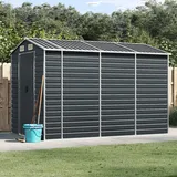 DJEKA Gerätehaus Metall Schuppen Garten Anthrazit Metall Unterstand Metall XXXL Metall Gerätehaus 191 x 300 x 198 cm Verzinkter Stahl Geräteschuppen mit Lüftungsöffnungen Ausgestattet