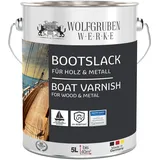 WO-WE Bootslack Bootsfarbe Holzlack Parkettlack Yachtlack für Holz, Metall MATT Schwarz - 5L