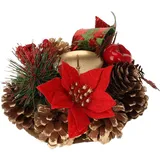 Home Styling Adventskranz mit Zapfen, Kerzenhalter, 15 cm