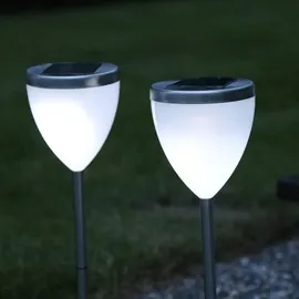 Best Season LED-Solar-Pathlights 2-er Set 46 x 10 cm, silber