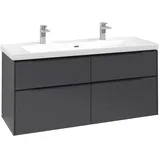 Villeroy & Boch Subway 3.0 Waschtischunterschrank C602L1VR 127,2x57,6x47,8cm, mit LED/Griff Volcano black,