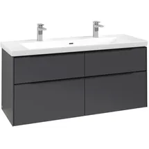 Villeroy & Boch Subway 3.0 Waschtischunterschrank C602L1VR 127,2x57,6x47,8cm, mit LED/Griff Volcano black,