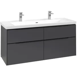 Villeroy & Boch Subway 3.0 Waschtischunterschrank C602L1VR 127,2x57,6x47,8cm, mit LED/Griff Volcano black,