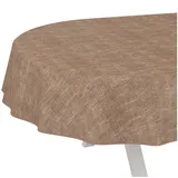 ANRO Tischdecke Alica Leinen Melliert Tischwäsche (Einzelstück 1-tlg), wasserabweisend Melliert Braun Oval 160x140cm braun Oval | 140 cm x 160 cm