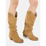 felmini wide fit Biker-Boots Herren Braun 41