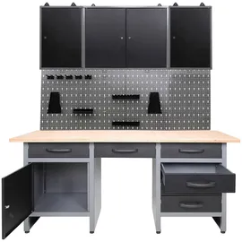 Ondis24 ONDIS24, schwarz (anthrazit, schwarz, grau), B:160cm H:205cm T:60cm, Metall, Werkbänke, 160 cm