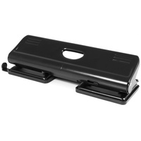 Pavo 8040285 Premium 4-fach Locher mit Anschlagschiene für 22 Blatt, schwarz