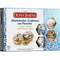 DOÑA JIMENA – Knusprige Pistazien-Almendrados 200 g, Spanisches Mandel- und Pistazien-Gebäck, Traditionelle Spezialität, Einzelverpackt, 200 g Beutel