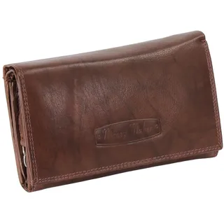 Ledershop24 RFID Damen Leder Geldbörse Portemonnaie Geldbeutel - Geschenkset + exklusiven Schlüsselanhänger - Lang Braun Leder