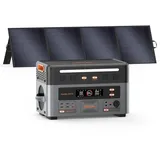 OSCAL 3600W Tragbar Powerstation mit 1 X 200W Solarpanel, 2016Wh LiFePO4 Akku, 3600W Notstromaggregat für haus,Solargenerator für Zuhause, Camping, Wohnmobil und Notfälle