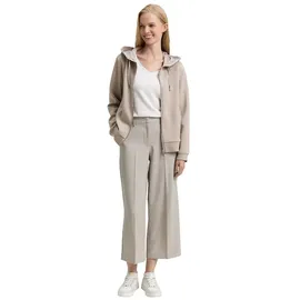 Tom Tailor Damen Hoodie Sweatjacke aus Scuba, grau, Uni, Gr. XXXL