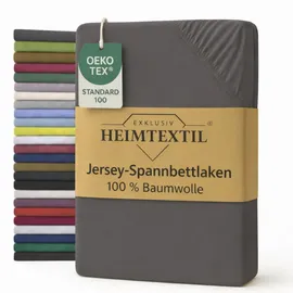 EXKLUSIV HEIMTEXTIL Spannbettlaken Jersey 180 x 200 cm grau