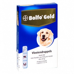 Bolfo Gold 250 hond vlooiendruppels  2 pipetten
