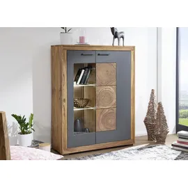 Massivmoebel24 Highboard Sheesham 103x40x135 gebeizt Turin 03