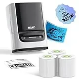 Nelko Bluetooth Etikettendrucker PM220, 2 Zoll Tragbarer Thermodrucker für Kleinunternehmen, Logo, Kleidung, Aufkleberdrucker für Telefone & PC, mit 3 Etiketten