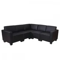 Mendler Modular Sofa-System Couch-Garnitur Lyon 5, Kunstleder ~ schwarz