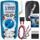 PeakTech 3441 – Multimeter Digital für Elektriker mit 60000 Counts, Profi-Handmultimeter für elektrische Leitungen, TÜV/GS, Durchgangsprüfer, Voltmeter, Strommessgerät - CAT III 1000 V - Blau