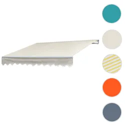 Alu-Markise HWC-E49, Gelenkarmmarkise Sonnenschutz 2,5x2m ~ Polyester Creme