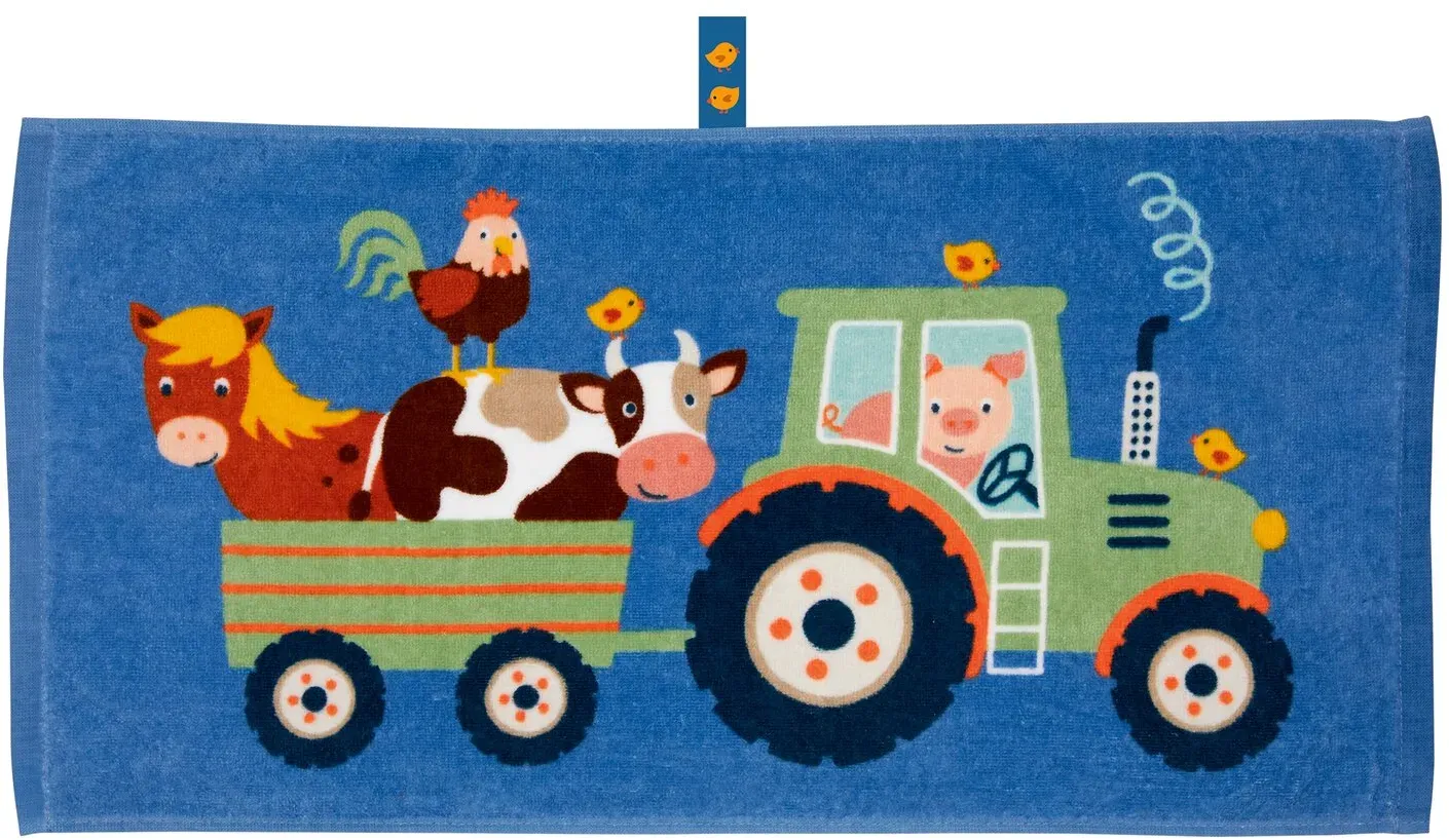 DIE SPIEGELBURG Zauberhandtuch Traktor Kleine Freunde
