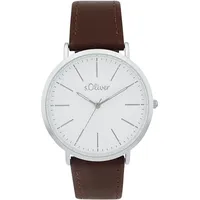 S.Oliver Herrenuhr, braunes Lederband 2039517
