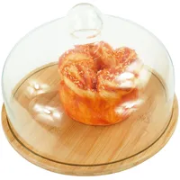 Relaxdays Tortenplatte, Glasdeckel, Kuchenplatte, hält Lebensmittel frisch, HxD: 16x28