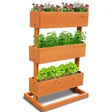 Coemo Kleines Vertikalbeet Hochbeet 50 x 30 x 75 cm Braun