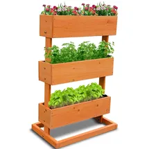 Coemo Kleines Vertikalbeet Hochbeet 50 x 30 x 75 cm Braun