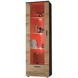 komodee Vitrine, Alessandria A2 Schwarz/Wotan 60x192x42 cm,